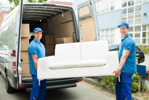 Removal van parked on a Balham residential street