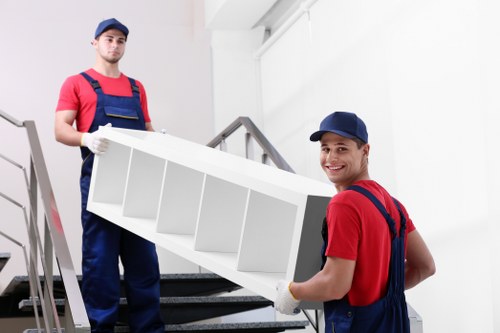 Professional removal team handling boxes in Balham