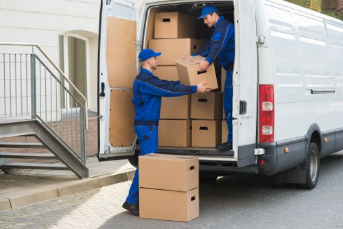 Packed household items ready for house removals in Balham