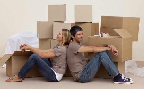 Balham moving van loading furniture and boxes