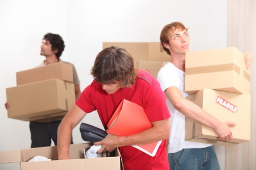 Packed boxes and moving preparation for a flat removal in Balham