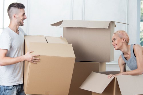 Professional movers handling furniture during a Balham move
