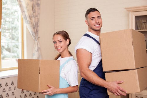 Packing boxes and furniture for house removals in Balham