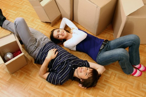 Packed household boxes ready for a Balham relocation